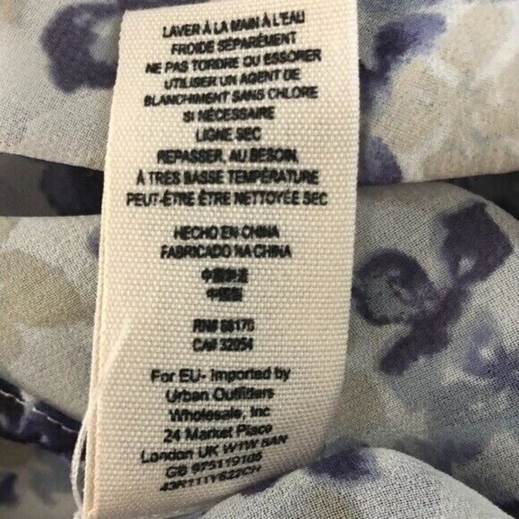 Free People Sheer Floral Babydoll Tunic Dress Flutter Sleeves Size S Purple - Picture 7 of 8